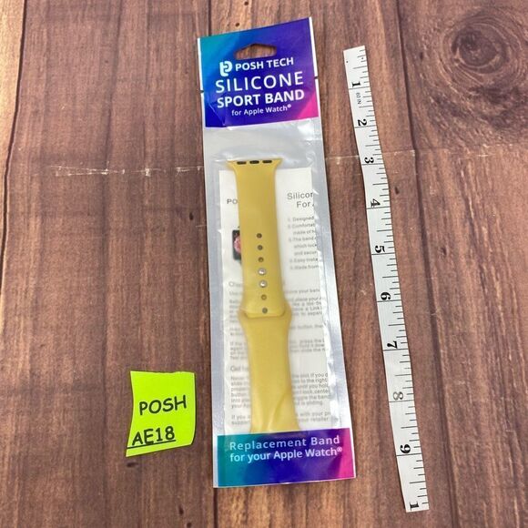 POSH TECH GOLD APPLE WATCH SILICONE BAND AE18 - Picture 3 of 3